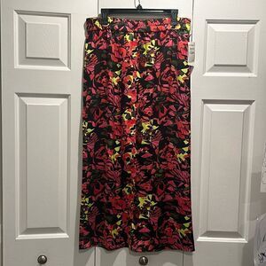 NWT Open Edit Pink Floral Maxi Skirt, Size Large